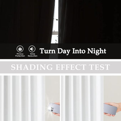 Vision Home White Pinch Pleated Full Blackout Curtains Thermal Insulated Window - Image 4