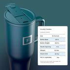 IRON °FLASK Co-Pilot Insulated Mug w/Straw & Flip Cap Lids - Cup Holder Bottle for Hot, Cold Drink - Leak-Proof - Water, Coffee Portable Travel Mug - Dark Night, 32 Oz