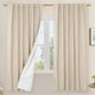 72 Inches 100% Blackout Natural Linen Curtains by LAMIT
