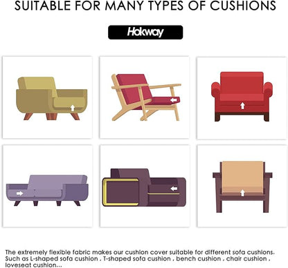 Hokway Stretch Couch Cushion Covers, 3 Piece Individual Sofa Cushion - Image 6
