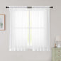 Sheer White Curtains for Bedroom Living Room 54 Inch Length 2 Panels Set by WelvetBLK