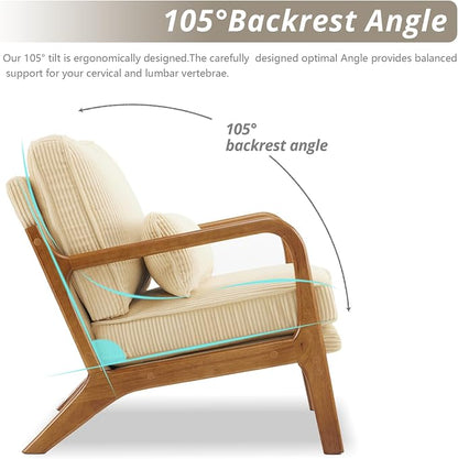 Karl home Mid-Century Modern Accent Chair, Living Room Chairs - Image 5