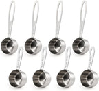 Hedume Set of 8 Coffee Scoop, Stainless Steel Coffee Measuring Scoops 1/8 Cup, Including 4 Pack Short Handled and 4 Pack Long Handle Coffee Scoops for Coffee, Tea, Sugar and Milk, 30 ml