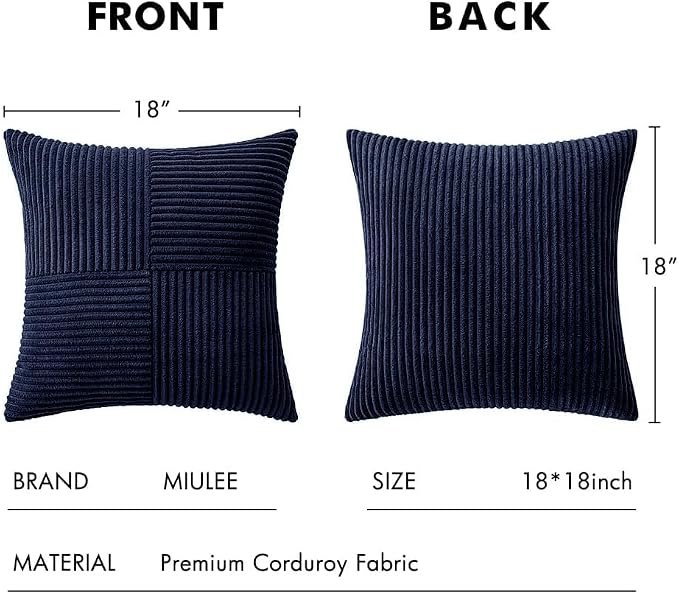 MIULEE Navy Blue Decorative Throw Pillow Covers - Image 7