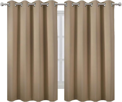 Natural Thermal Blackout Curtains/52 x 54 Inch/Set of 2 Panels Room Darkening - Image 2