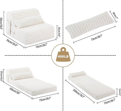 Tiita Folding Sofa Bed Single Size, Convertible Sleeper Chair Mattress - Image 2