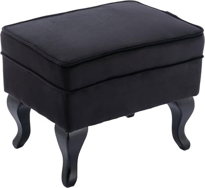 Accent Chairs with Ottoman Set of 2 Velvet Wingback Club Chair Upholstered - Image 4