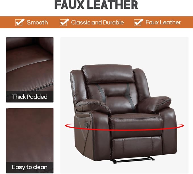 EBELLO Faux Leather Recliner Sofa Furniture Set - Image 3