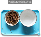 Hoki Found - Waterproof Pet Feeding Mats with High Lips, Multiple Size and Colors -A