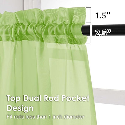 Sheer Curtains 84 Inches Long 2 Panels Set, Light Filtering Transparent - Image 2