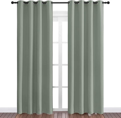 NICETOWN Sage Green Blackout Curtains 86" Long - Image 2