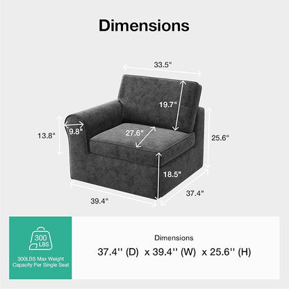 Novilla 108" Modular Sectional Sofa, Modular Sectional Couches - Image 2
