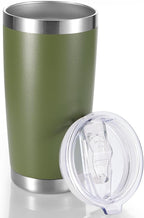 20 oz Tumbler Stainless Steel Tumblers with Lid Double Wall Vacuum Insulated Coffee Mug 20oz Powder Coated Cup for Hot and Cold Drinks, Army Green, 1 pack