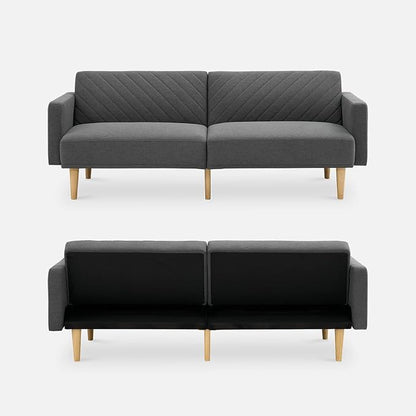 mopio 76.4" Futon Sofa Bed, Sleeper Sofa, Mid Century Modern Futon Couch - Image 7