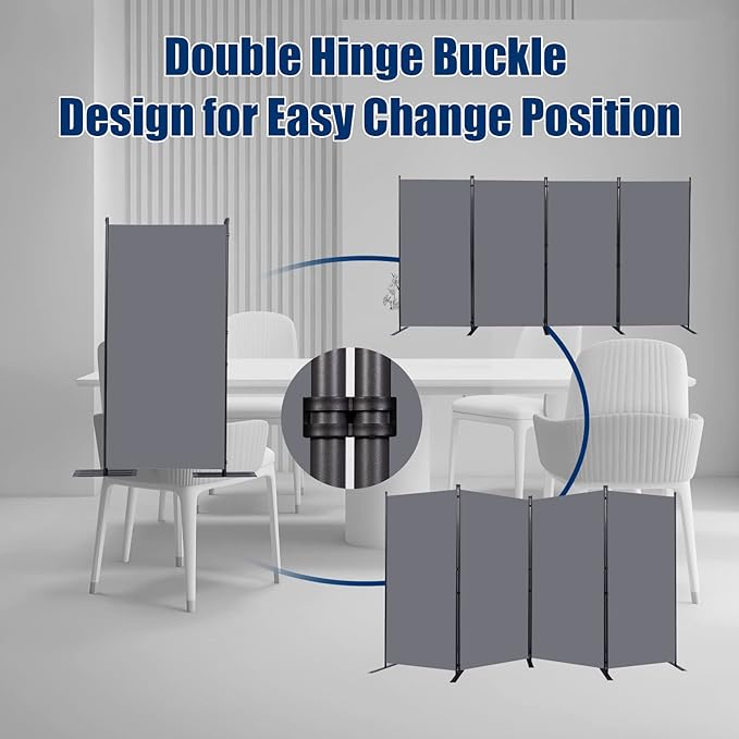 Room Divider 6FT Portable Room Dividers and Folding Privacy Screens, 4 Panel - Image 5
