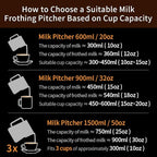 watchget Stainless Steel Milk Frothing Pitcher 12oz/350ml - Espresso Steaming Pitcher for Cappuccino, Latte Art, Coffee Machine Accessories Milk Jug Coffee Frother Cup, Matte Vintage