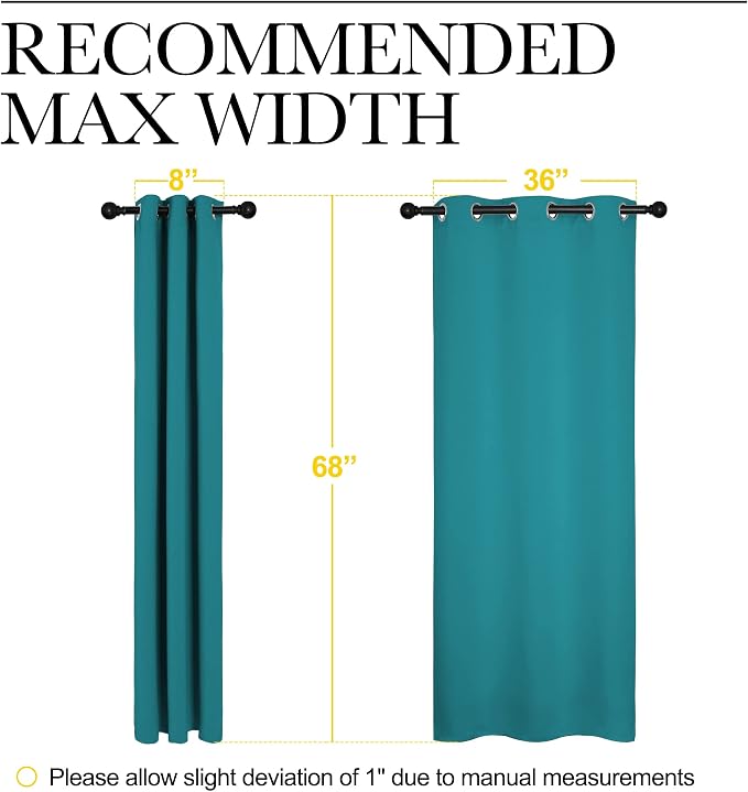 NICETOWN Room Darkening Curtains 68 inch Length 2 Panels, Thermal Insulated - Image 7