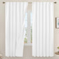 White 100% Blackout Linen Bedroom Curtains 72 Inches 2 Panels | Neutral Curtains by LAMIT