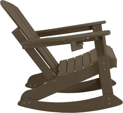 Outdoor Rocking Chairs Set of 2, HDPE Poly All-Weather Patio Rocking Chairs - Image 8