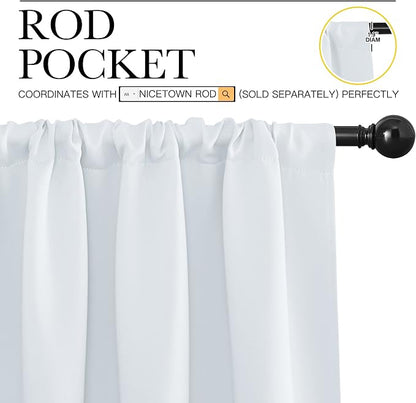 NICETOWN Greyish White Window Curtain Panels - Image 3