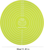 Silicone Baking Mat Cake Mat Silicone Cake Mat Silicone Baking Mat with Measurements for CakeTurntable Stand Non-Stick Heat Resistant Pastry Baking Sheet -Green