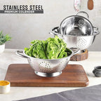 Avador Set of 3 Stainless Steel Colanders, Comes in 1.5 Quart 3qt Quart and 5 Quart for all your Cooking | Baking | Prepping Needs