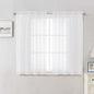 White Sheer Curtains 50 Inch Length 2 Pcs, Light Filtering Voile Bathroom by Lecloud