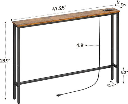 ELYKEN 47.2" Narrow Console Sofa Table - Image 3