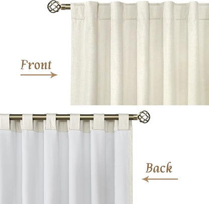 54 Inches 100% Blackout Linen Curtains - Image 3