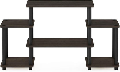 Furinno Turn-N-Tube No Tools Entertainment TV Stands, Dark Brown/Black - Image 7