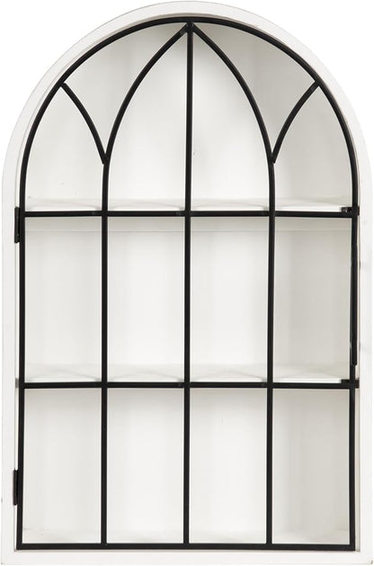 Kate and Laurel Megara Decorative Wooden Hanging Arched Wall Cabinet - Image 8