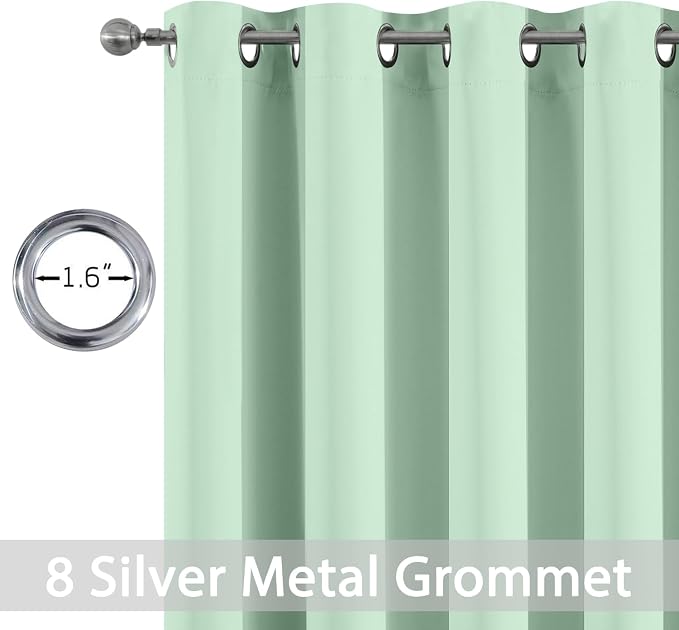 Yakamok Room Darkening Curtains 52x72 inch Light Sage Green-Living Room | 2 - Image 2