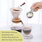 2PCS 1/3Cup (80ml, 2.7oz) Single Measuring Cup, Stainless Steel Measure Scoop, Metric and US Measurement, Dishwasher Safe