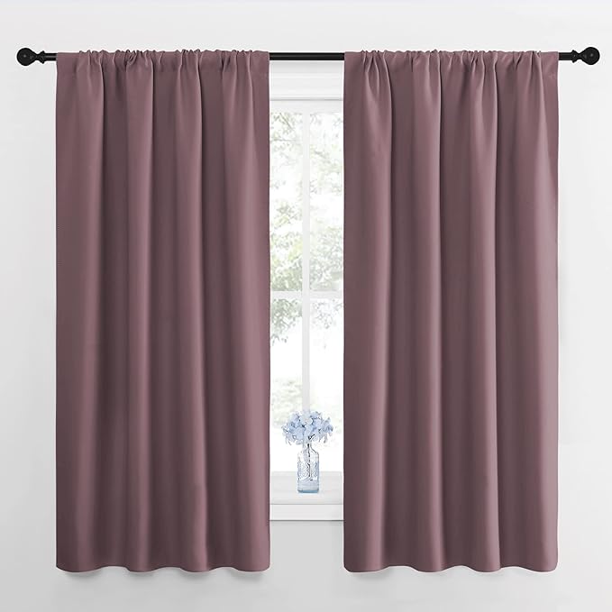 NICETOWN RV Blackout Curtains for Camper Windows, Dry Rose, Short Blackout by NICETOWN