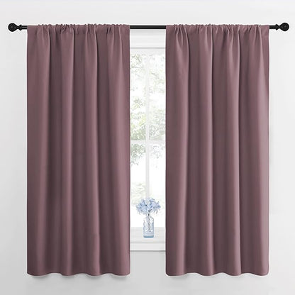NICETOWN RV Blackout Curtains for Camper Windows, Dry Rose, Short Blackout by NICETOWN