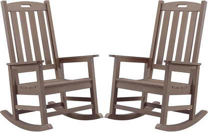 Psilvam Oversized Outdoor Rocking Chair Set of 2, Porch Rocker by PsilvamGardenFurniture
