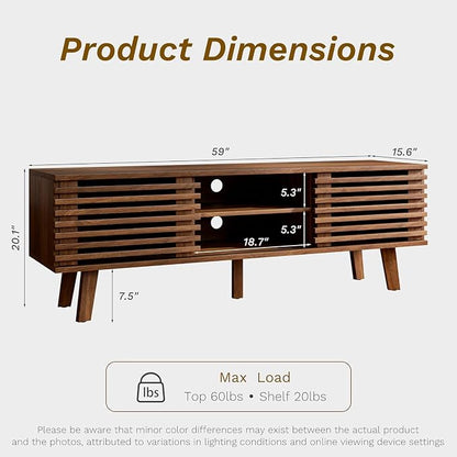 Furniway Mid Century Living Room Table Set of 4, Coffee Table, TV Stand and 2 - Image 2