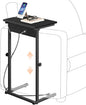 HOOBRO C-Shaped End Table with Charging Station, Adjustable Height Sofa Tray by HOOBRO
