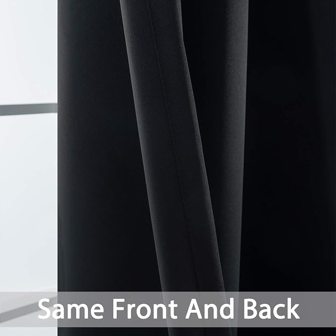 Yakamok Black Room Darkening Window Curtains 52x36 Inch - Image 6