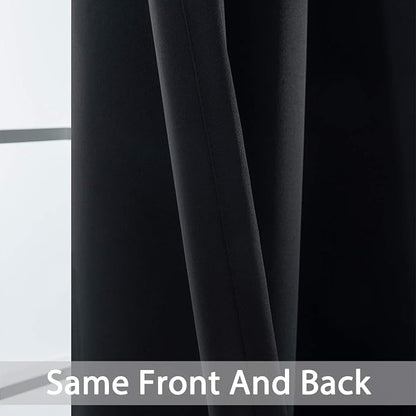 Yakamok Black Room Darkening Window Curtains 52x36 Inch - Image 6