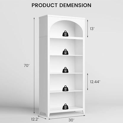 Dystler 5-Tier Arched Bookshelf - Image 2