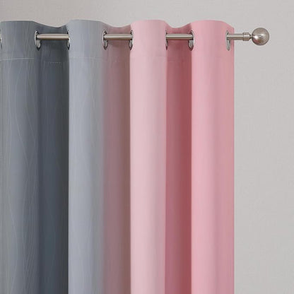 Ombre Grey and Pink Blackout Curtains - Image 4