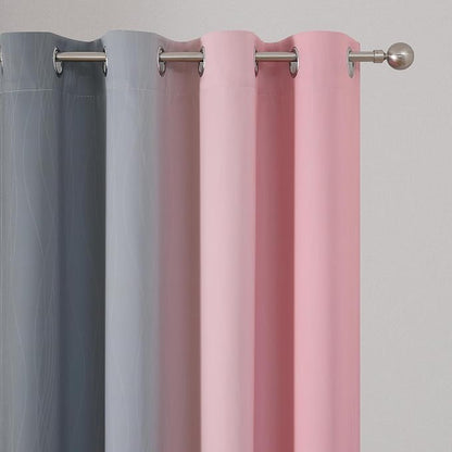 Pink and Grey Ombre Blackout Curtains - Image 4