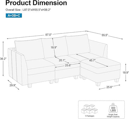 Belffin Convertible Sectional Sofa - Image 2