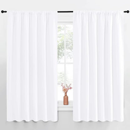 NICETOWN White Curtains, 50% Light Blocking Curtain Panels by NICETOWN