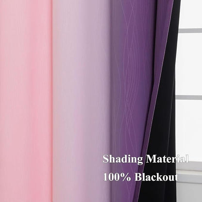 Pink and Purple Ombre Blackout Curtains - Image 5