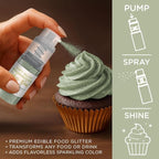 Bakell - Soft Olive Tinker Dust (4g, 1x Mini Spray Pump) Edible Glitter for Food, Desserts, and Beverages!