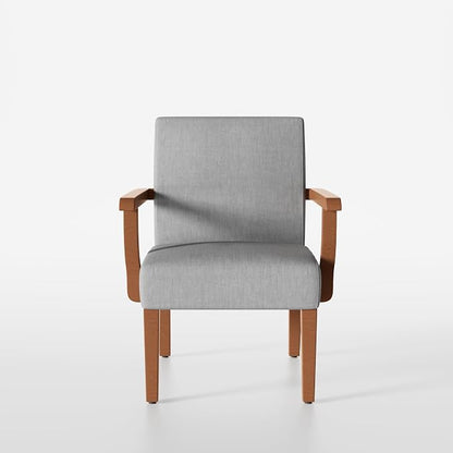 Accent Chairs Set of 2 with Round Side Table, Soft Fabric Upholstered Armchair - Image 6
