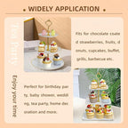 RAUVOLFIA 5 Pcs Dessert Table Stand Set - 2 X 3 Tier Plastic Cupcake Display Stands Cookie Tray Rack Serving Tower & 3 Pcs Trays for Wedding Baby Shower Tea Party
