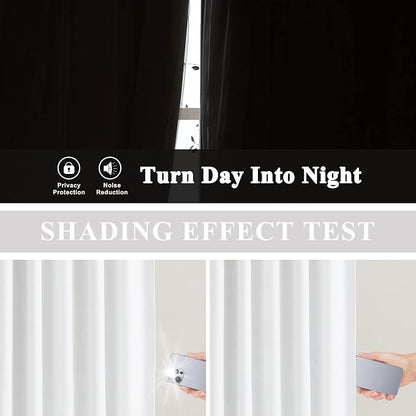 Vision Home White Pinch Pleated Full Blackout Curtains Thermal Insulated Window - Image 3